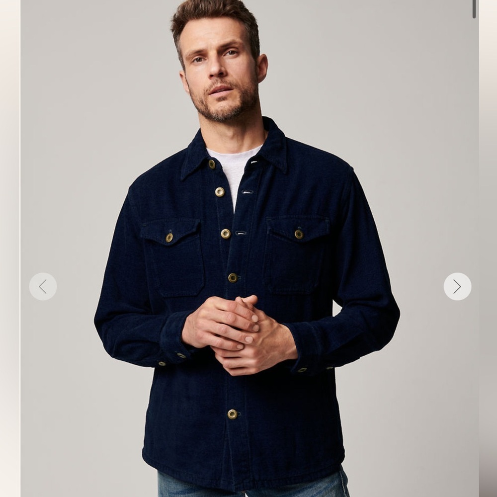 Overland Continental Divide Cotton Blend Shirt Jacket Dark Blue Mens Small